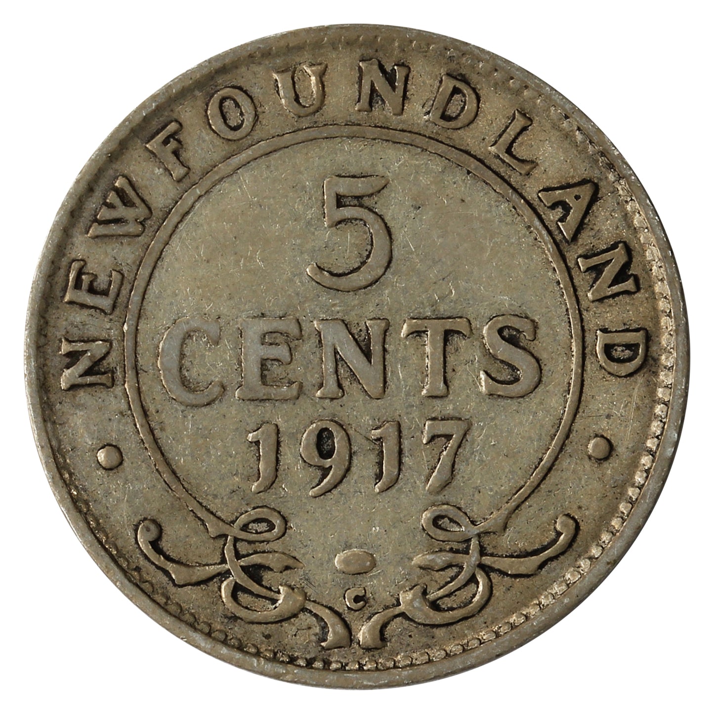 1917C Newfoundland 5-cents VG-F (VG10)