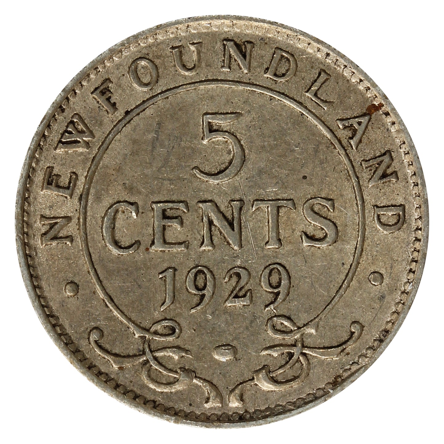 1929 Newfoundland 5-cents Extra Fine (EF40)