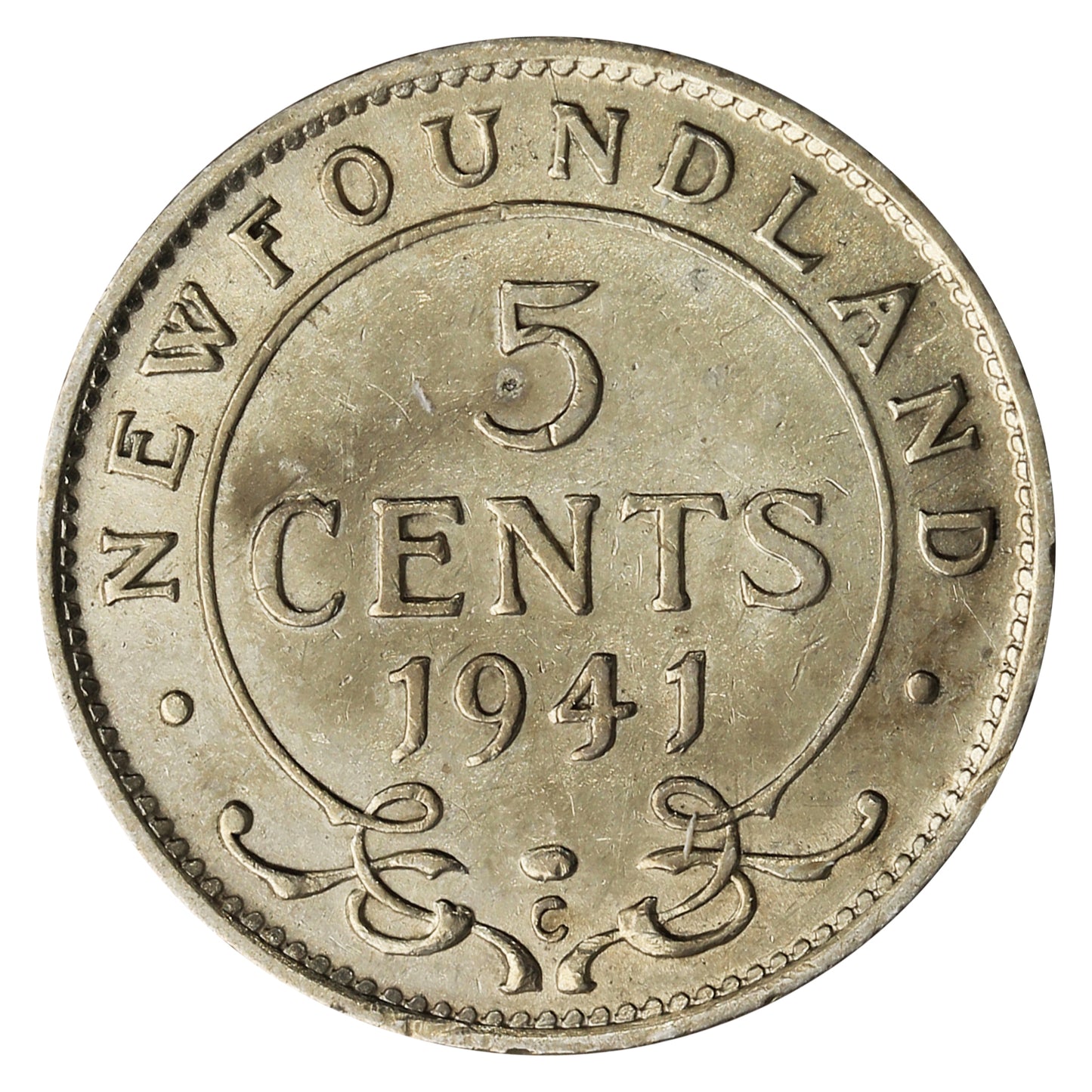1941C Newfoundland 5-cents F-VF (F15)