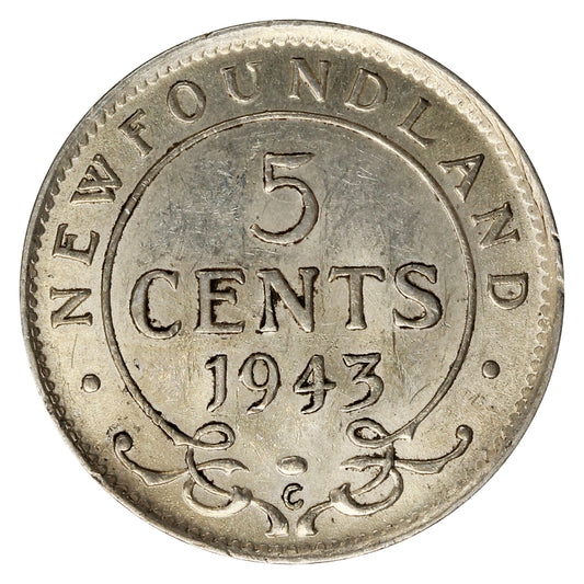 1943C Newfoundland 5-cents Almost Uncirculated (AU-50)