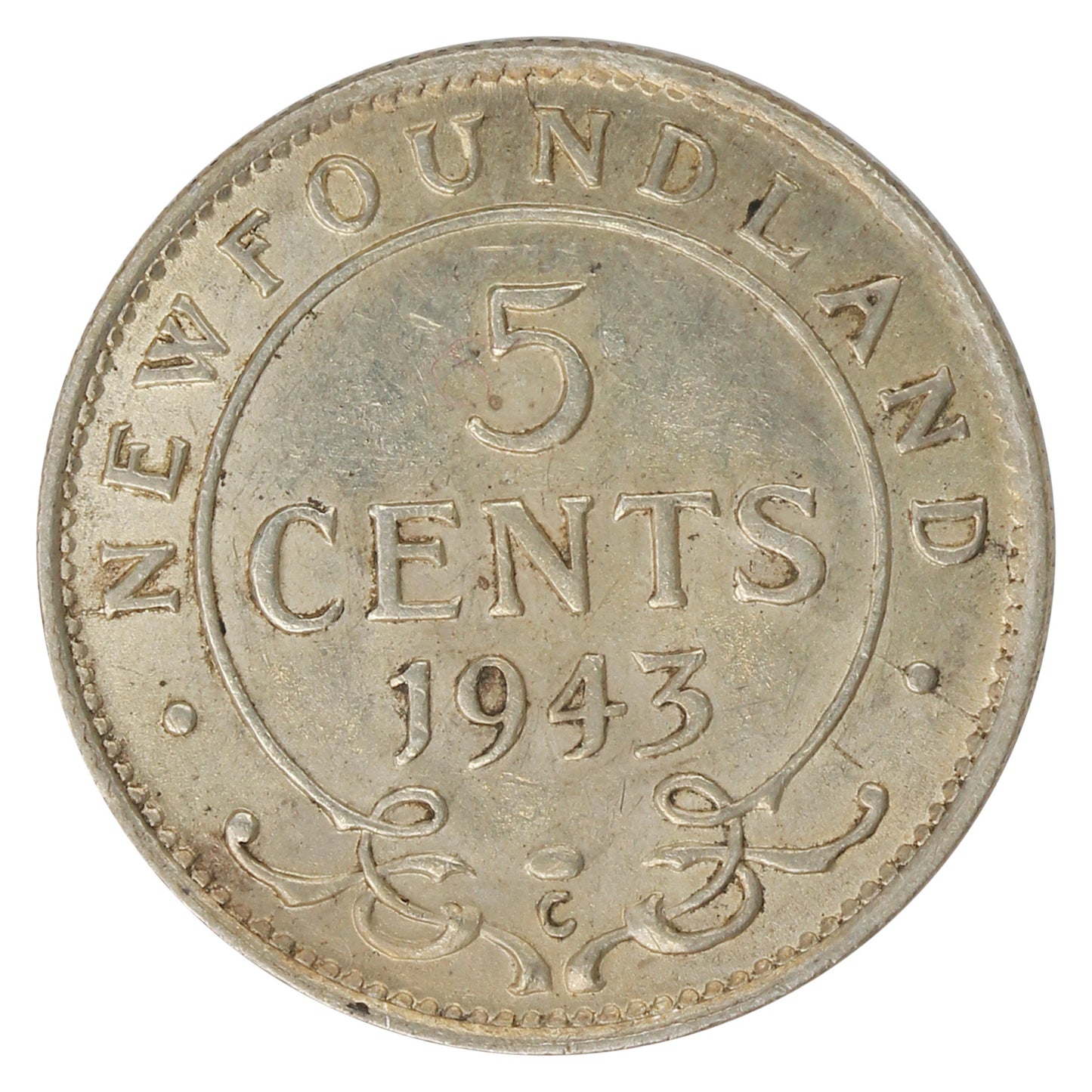 1943C Newfoundland 5-cents EF-AU (EF-45)