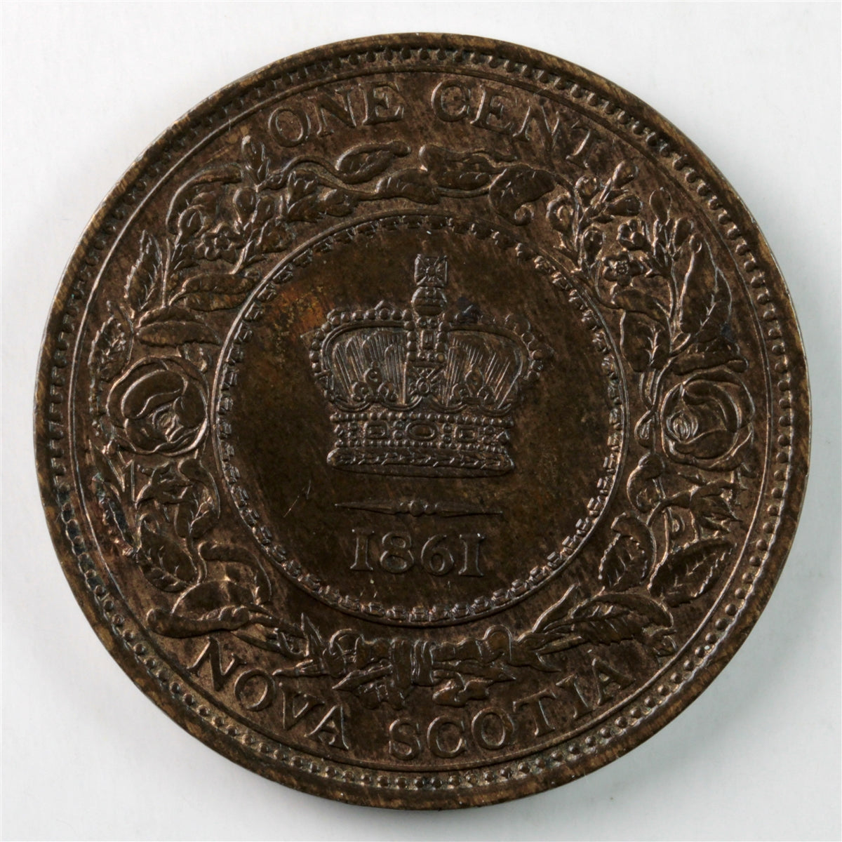 1861 Large Bud Nova Scotia 1-cent AU-UNC (AU55) $