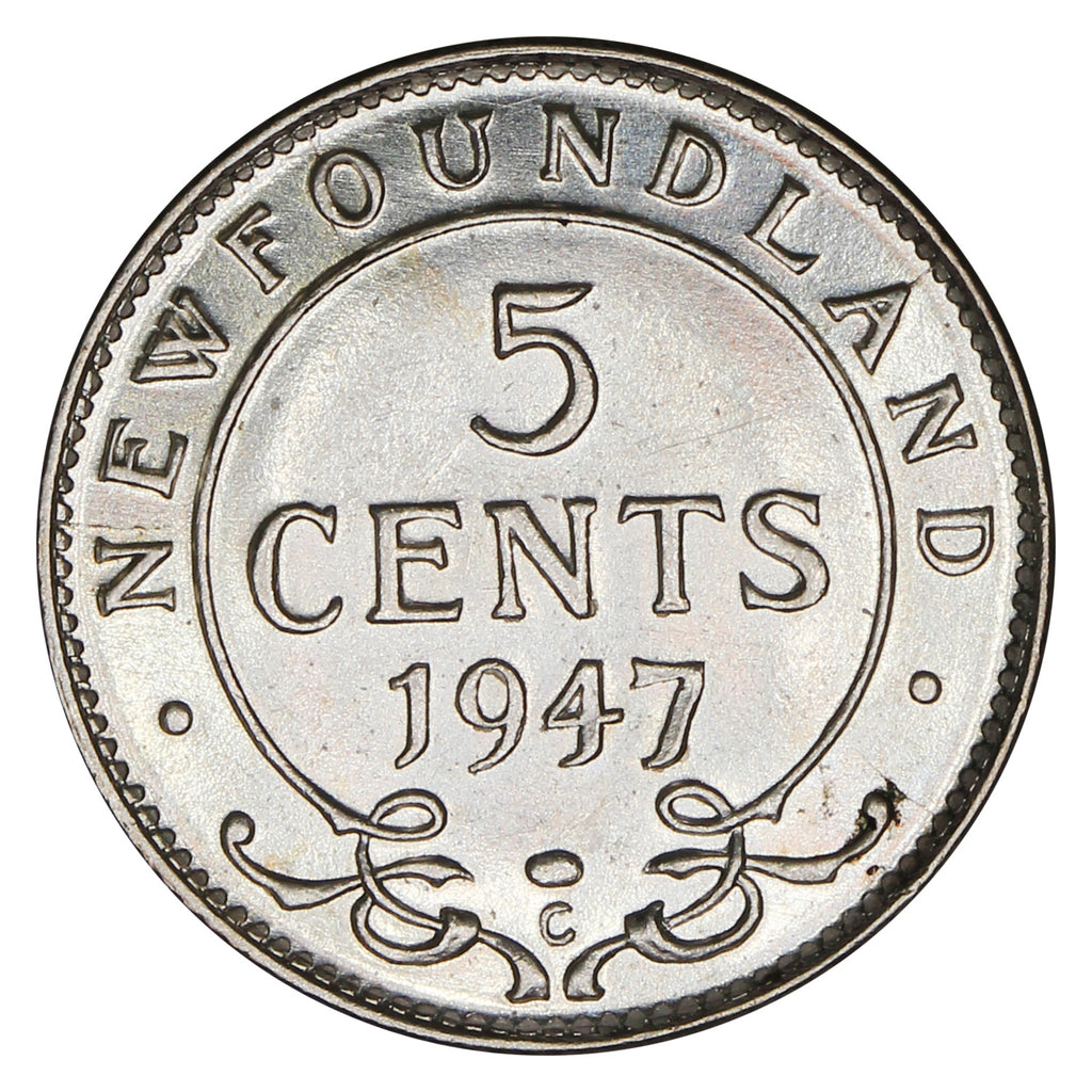 1947C Newfoundland 5-cents AU-UNC (AU55) $
