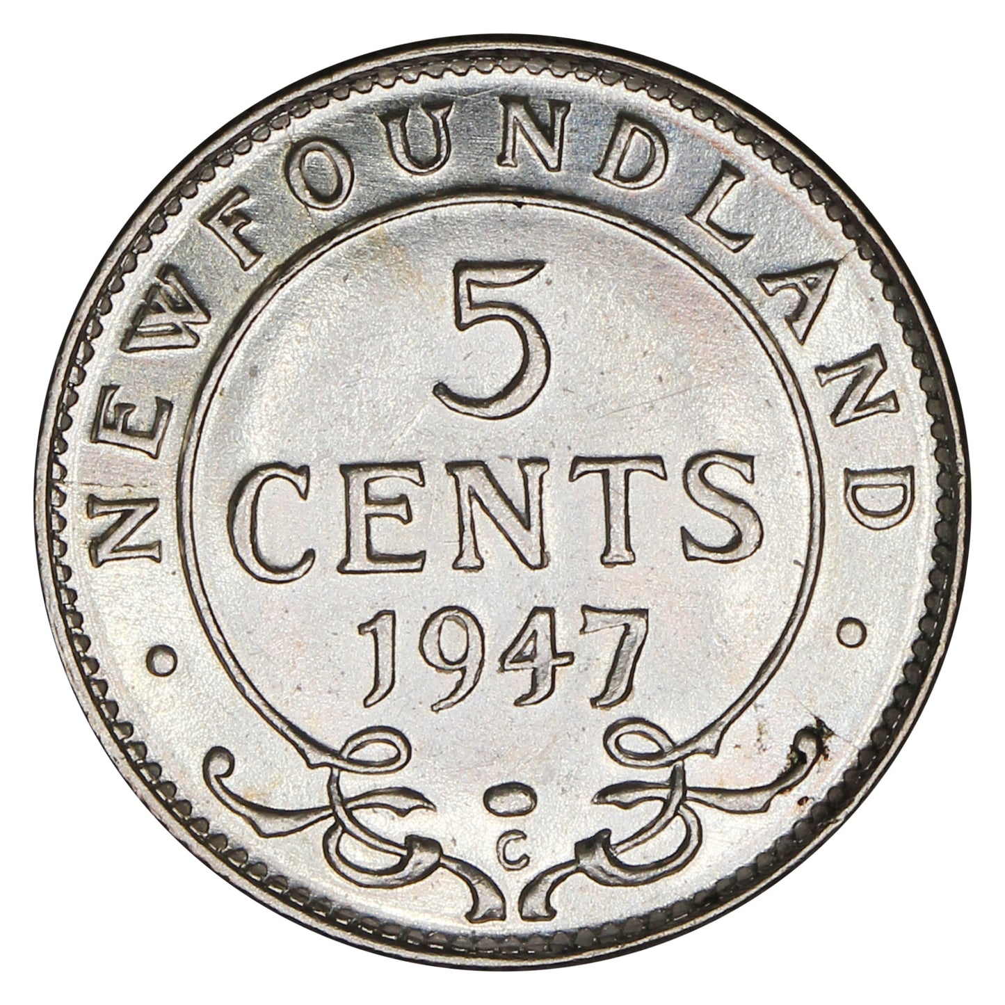 1947C Newfoundland 5-cents AU-UNC (AU55) $