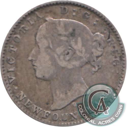 1865 Newfoundland 10-cents Fine (F12) $