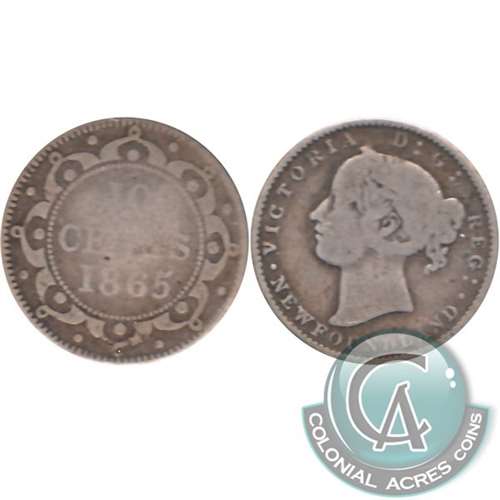 1865 Newfoundland 10-cents Good (G4)