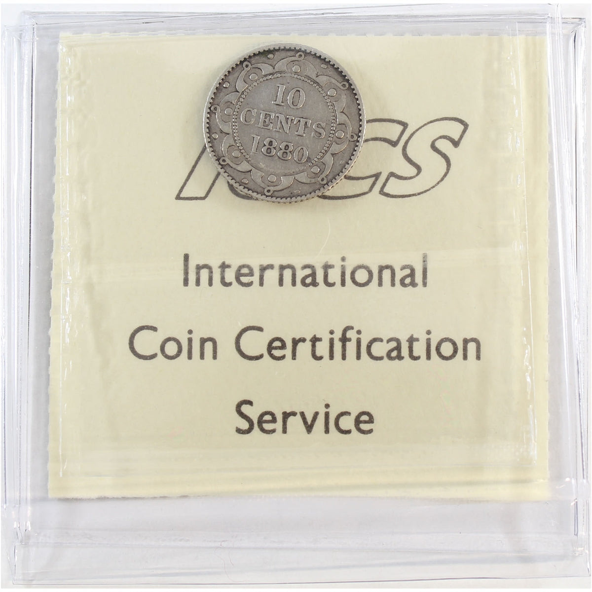 1880 Newfoundland 10-cents ICCS Certified VF20