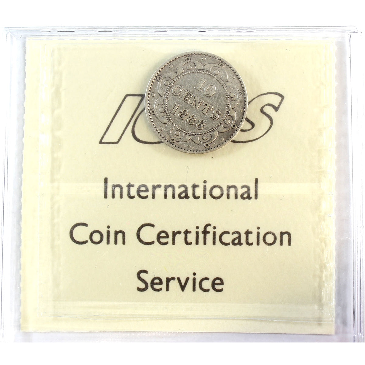 1888 Newfoundland 10-cents ICCS Certified F-15