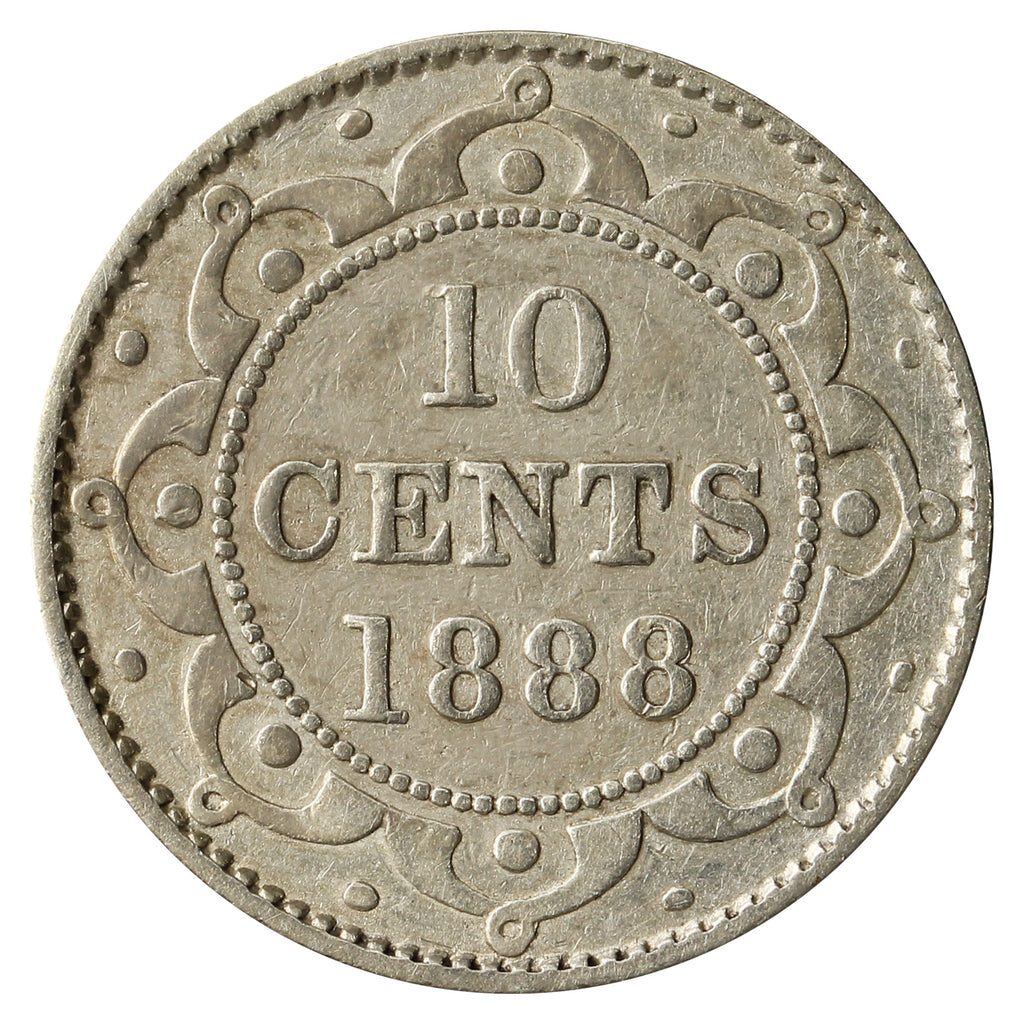 1888 Newfoundland 10-cents VG-F (VG-10) $