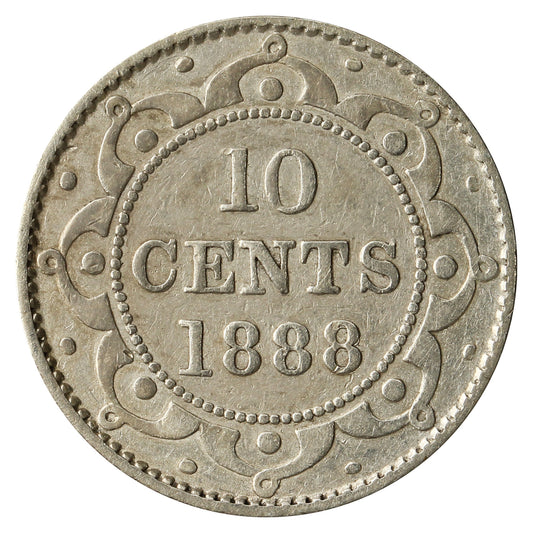 1888 Newfoundland 10-cents VG-F (VG-10) $