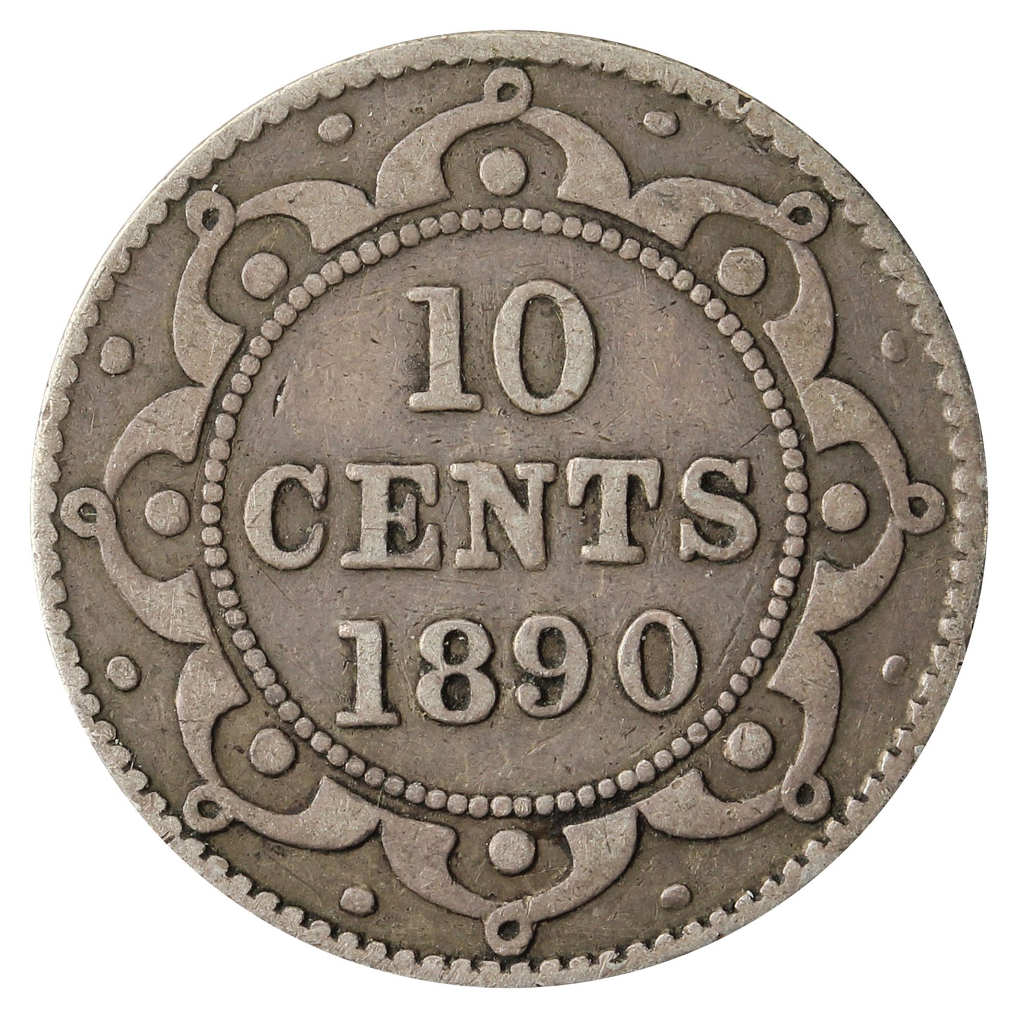 1890 Newfoundland 10-cents Very Good (VG8)