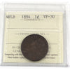 1894 Newfoundland 1-cents ICCS Certified VF30