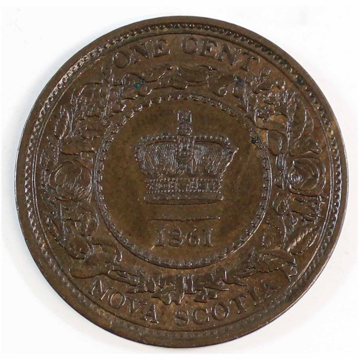 1861 Large Bud Nova Scotia 1-Cent Almost Uncirculated (AU50) $