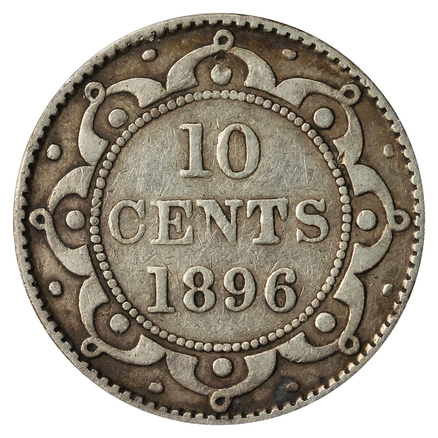 1896 Newfoundland 10-cents Fine (F12)