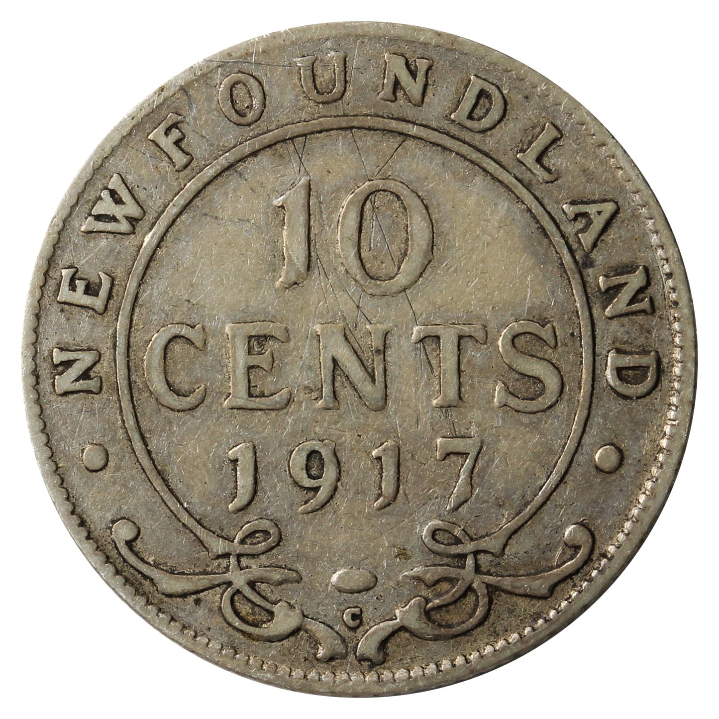 1917C Newfoundland 10-cents Fine (F12)
