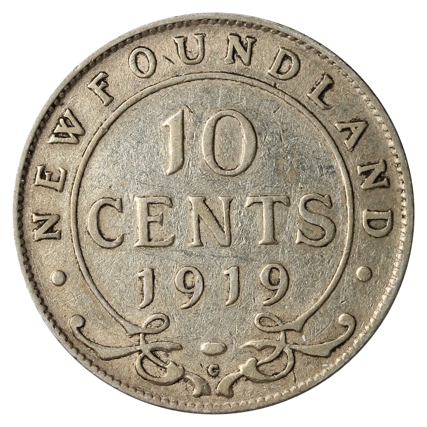 1919C Newfoundland 10-cents F-VF (F15)