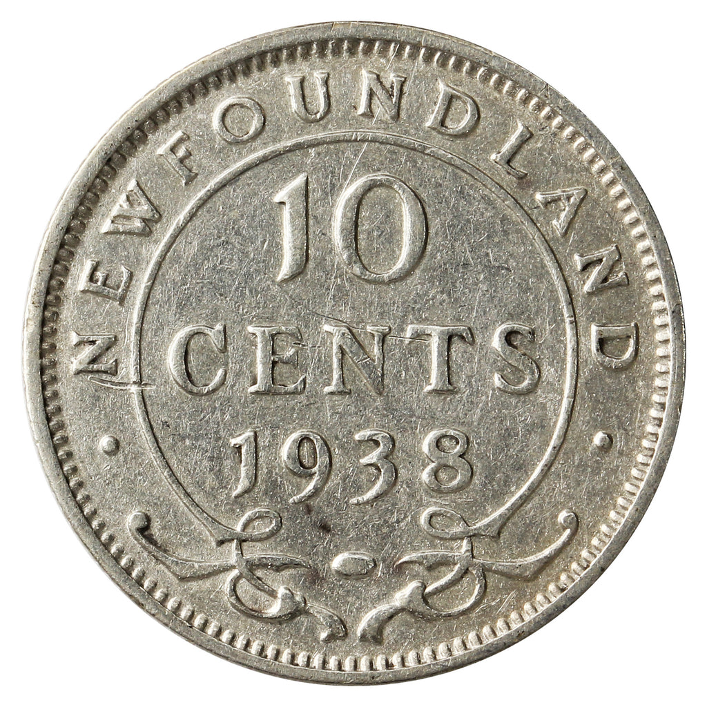 1938 Newfoundland 10-cents Fine (F12)
