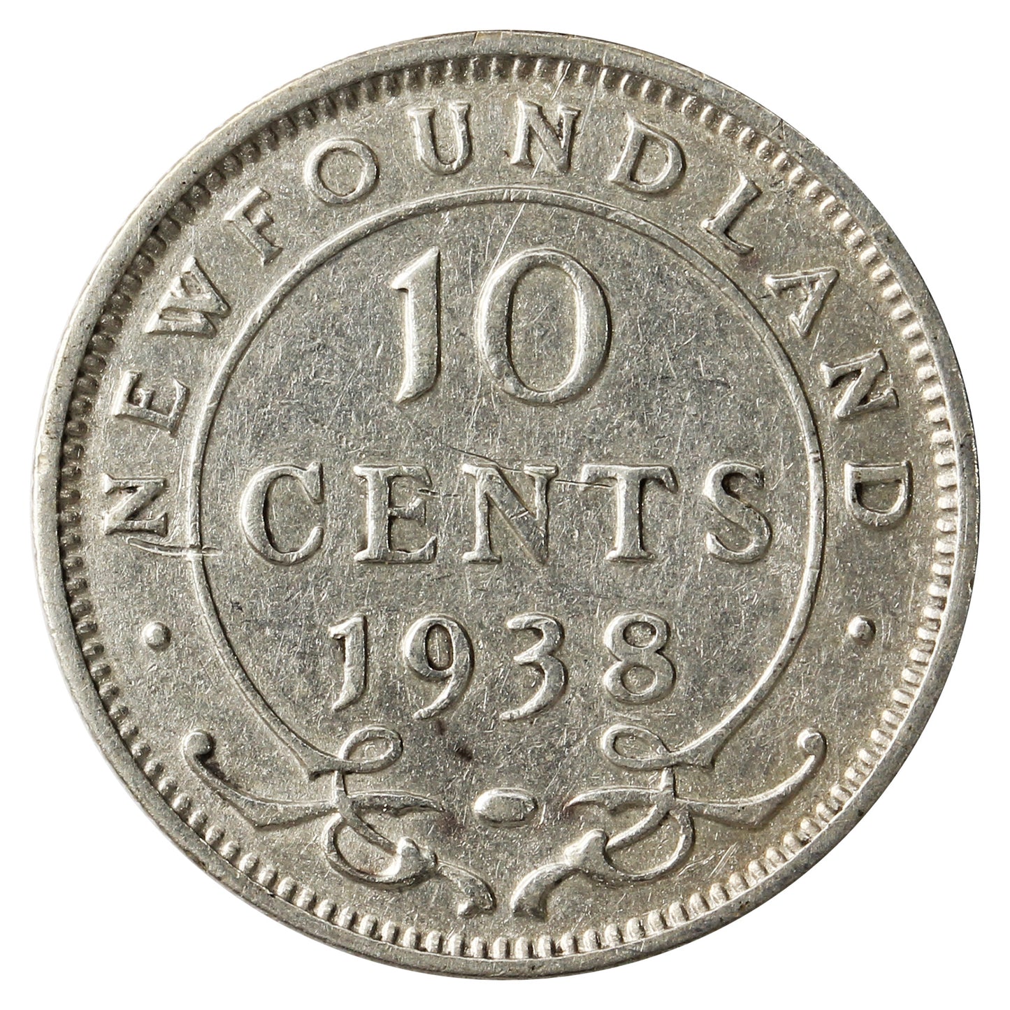 1938 Newfoundland 10-cents Fine (F12)