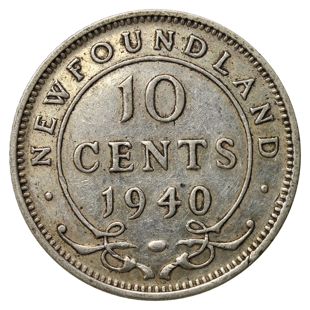 1940 Newfoundland 10-cents Very Fine (VF20)