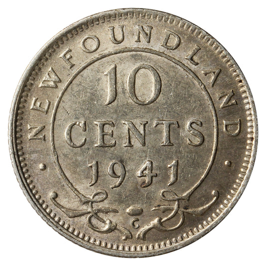 1941C Newfoundland 10-cents Almost Uncirculated (AU-50)