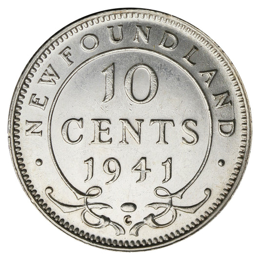 1941C Newfoundland 10-cents AU-UNC (AU-55)