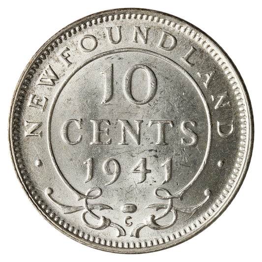 1941C Newfoundland 10-cents Uncirculated (MS-60) $