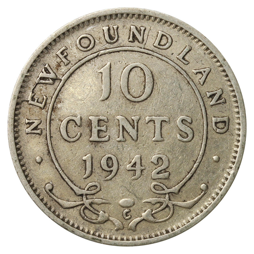 1942C Newfoundland 10-cents Fine (F12)