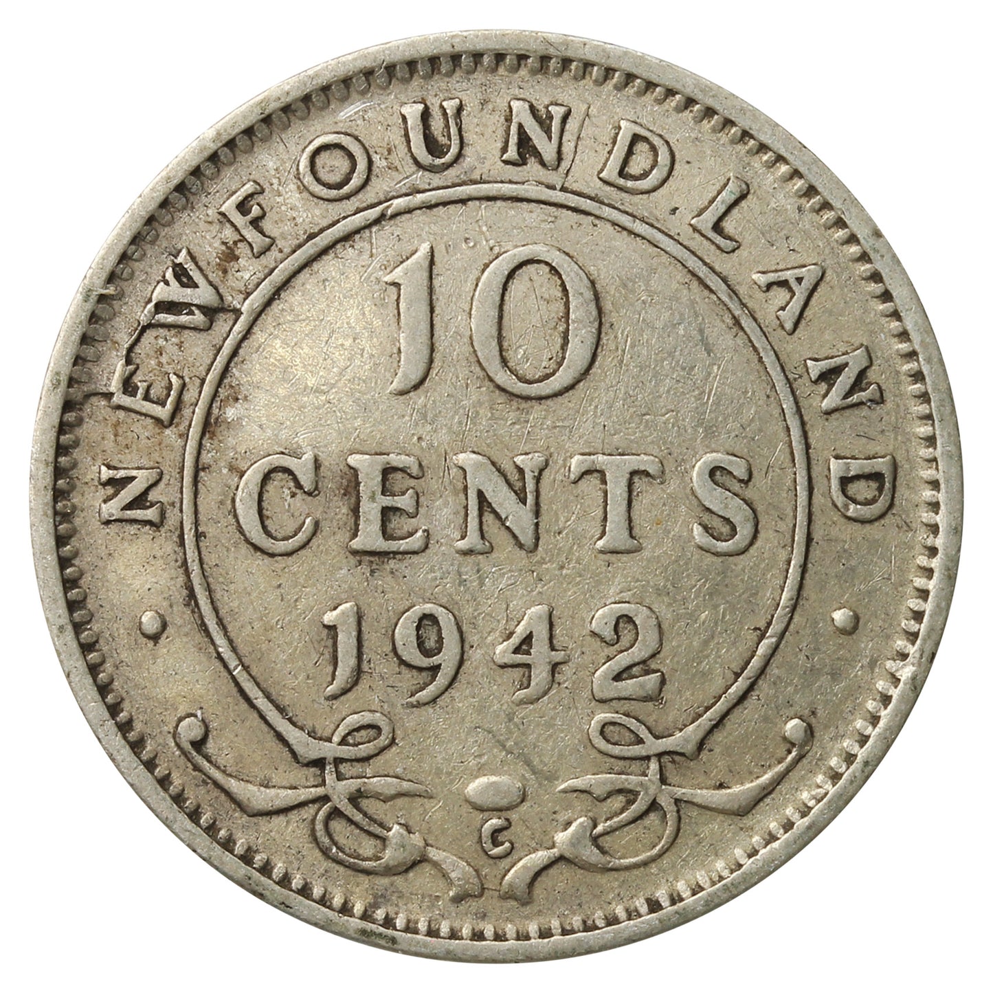 1942C Newfoundland 10-cents Fine (F12)