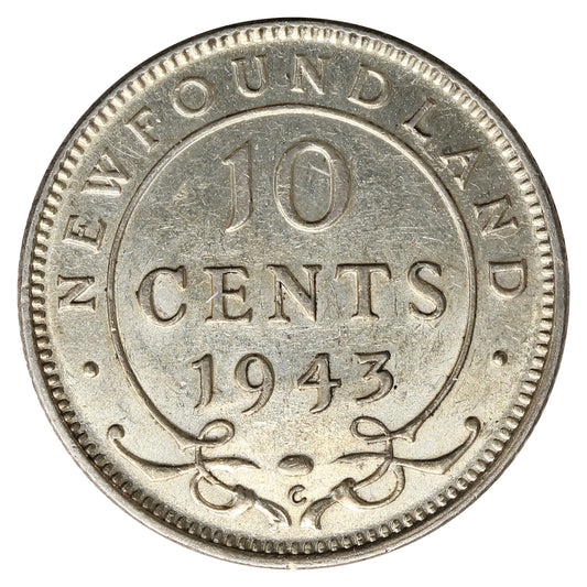 1943C Newfoundland 10-cents EF-AU (EF-45)