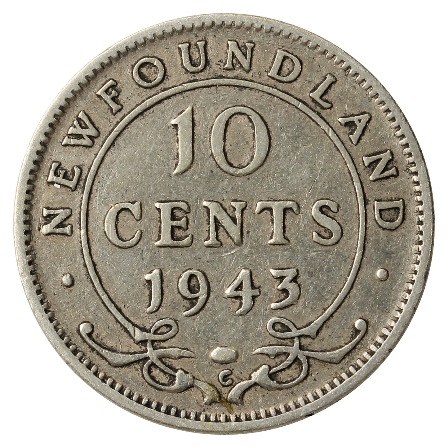 1943C Newfoundland 10-cents Fine (F12)