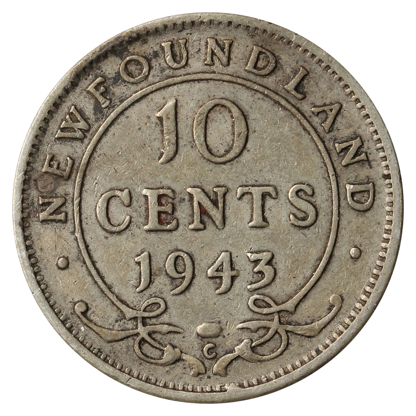 1943C Newfoundland 10-cents F-VF (F15)