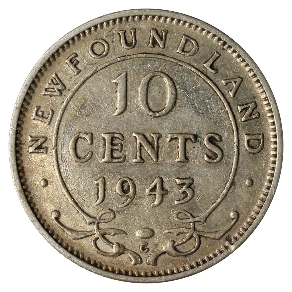 1943C Newfoundland 10-cents Very Fine (VF20)