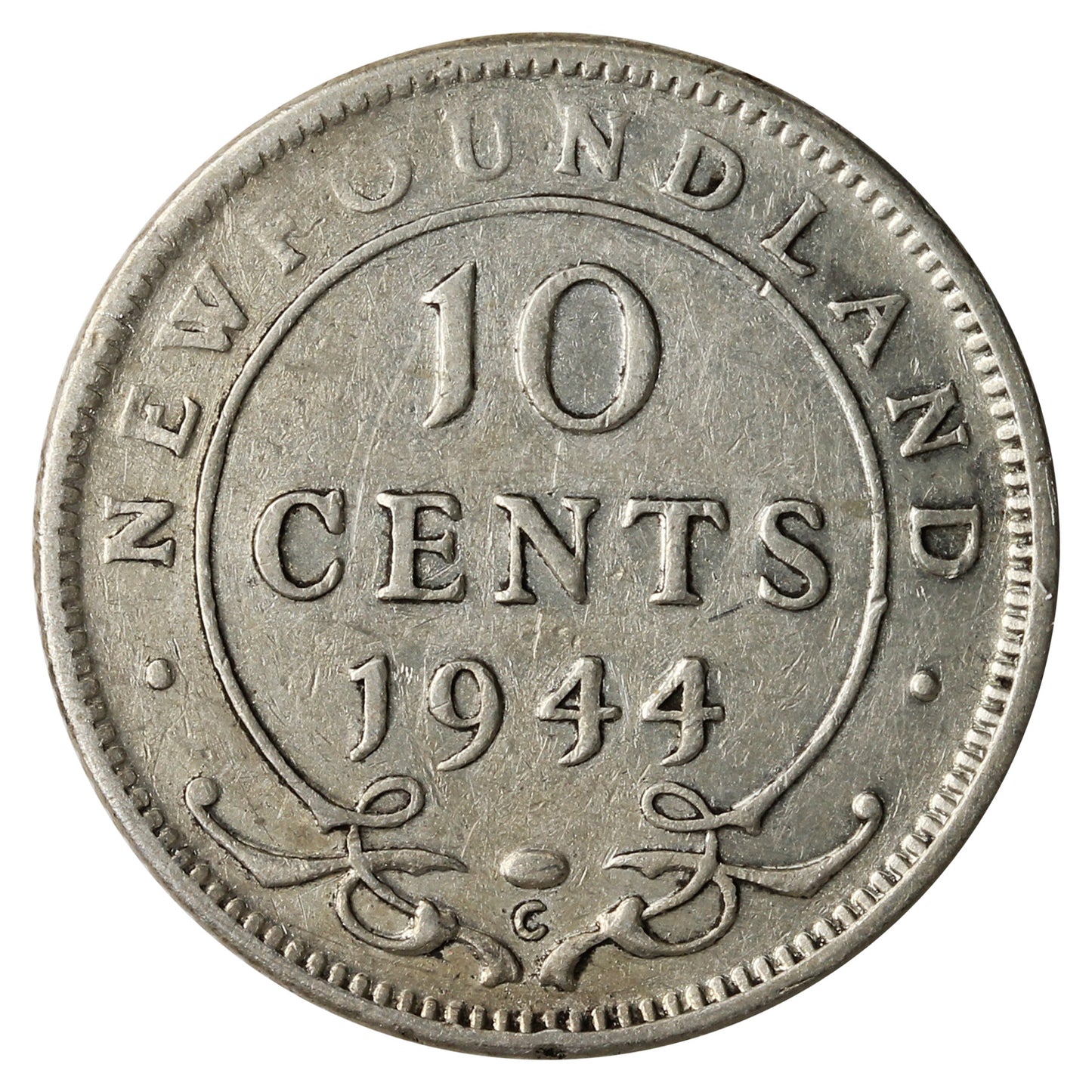 1944C Newfoundland 10-cents F-VF (F15)