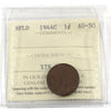 1944C Newfoundland 1-cents ICCS Certified AU50