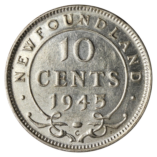 1945C Newfoundland 10-cents Almost Uncirculated (AU-50)