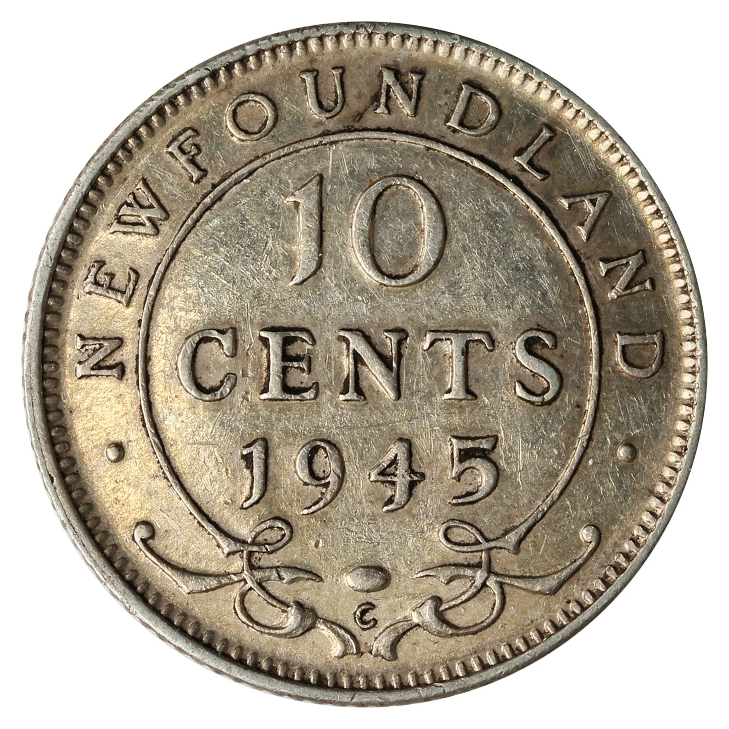 1945C Newfoundland 10-cents Extra Fine (EF40)
