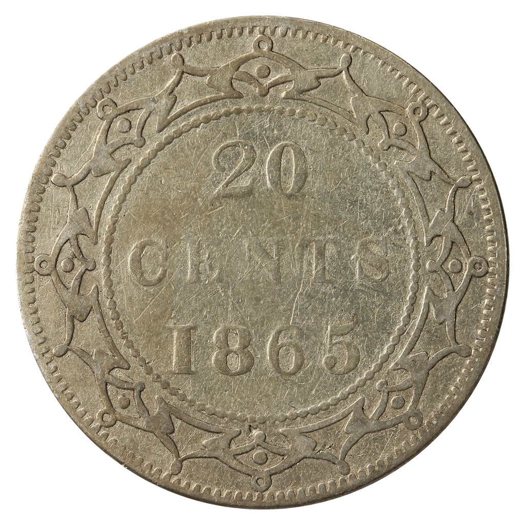 1865 Newfoundland 20-cents Fine (F12)