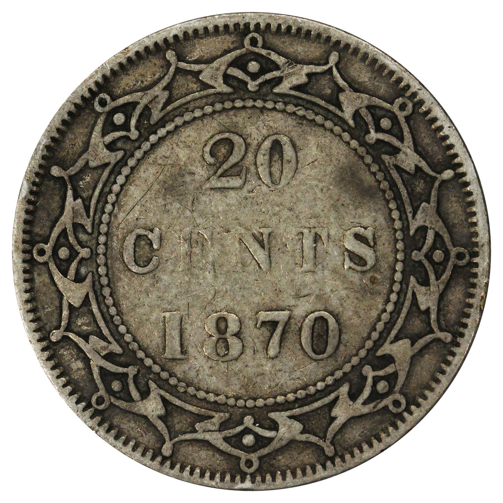 1870 Newfoundland 20-cents Fine (F12) $