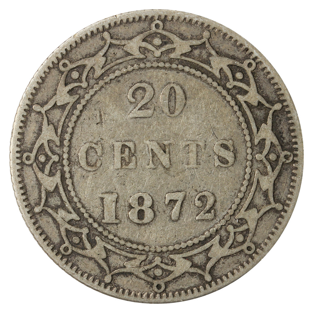 1872H Newfoundland 20-cents Fine (F12)