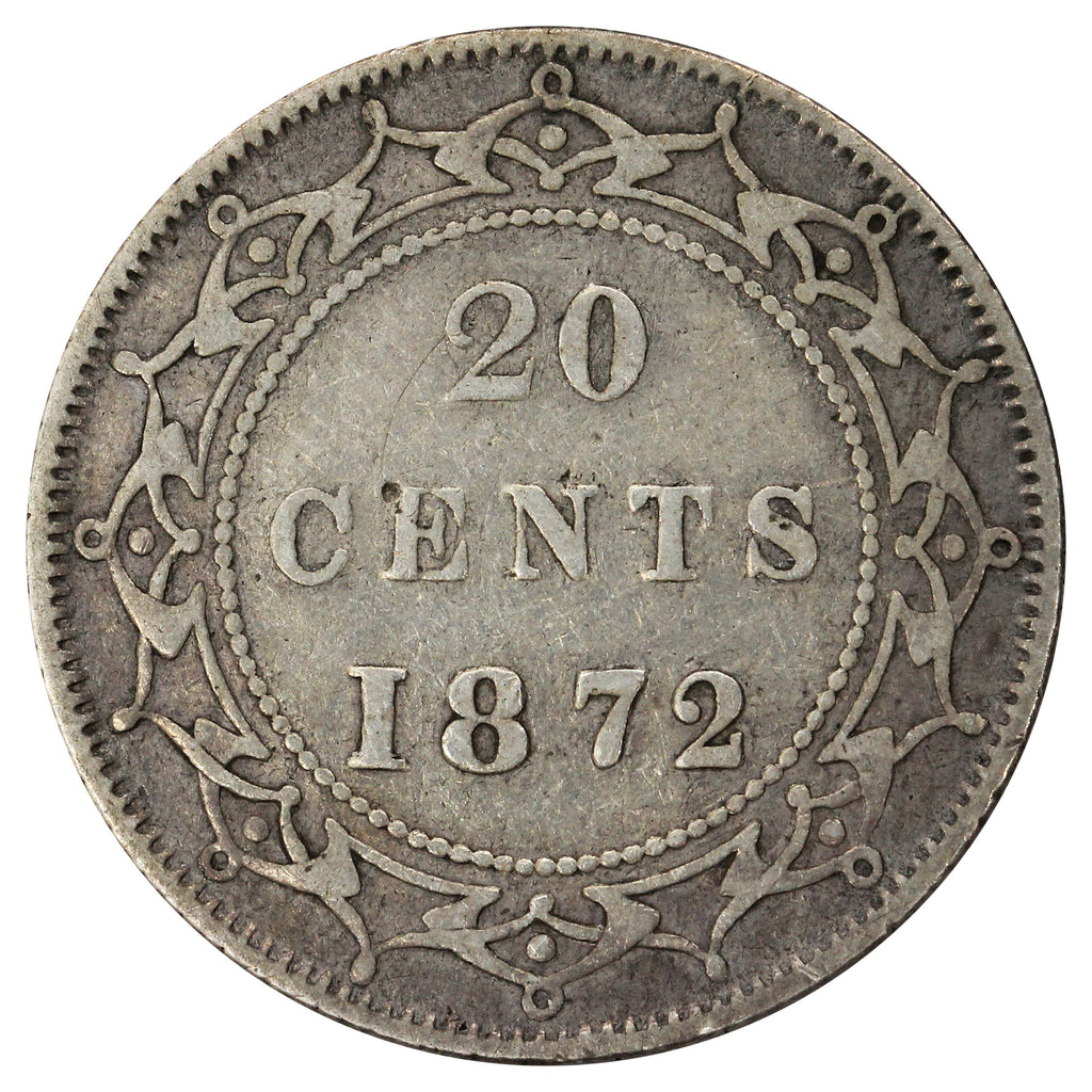 1872H Newfoundland 20-cents F-VF (F15) $