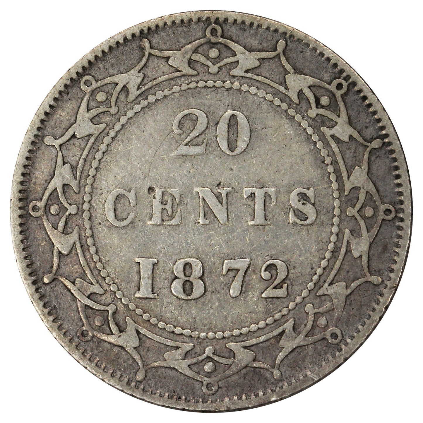 1872H Newfoundland 20-cents F-VF (F15) $