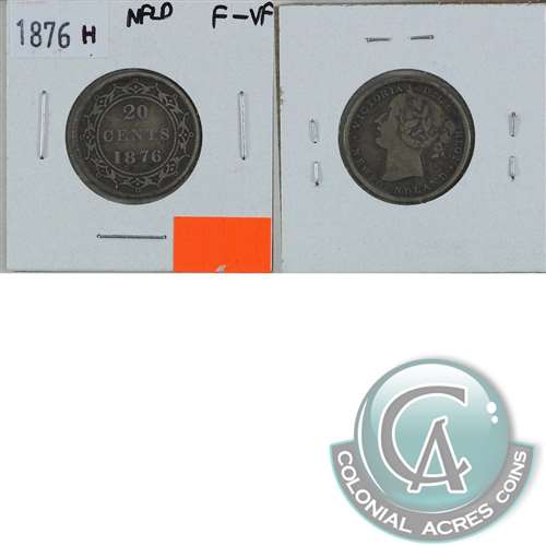 1876H Newfoundland 20-cents F-VF (F15) $