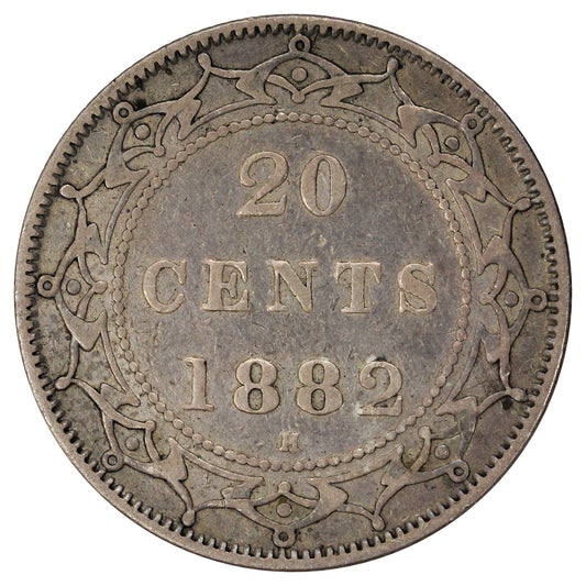 1882H Newfoundland 20-cents F-VF (F-15)