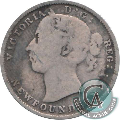 1882H Newfoundland 20-cents Good (G4)