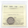 1885 Newfoundland 10-cents ICCS Certified G6