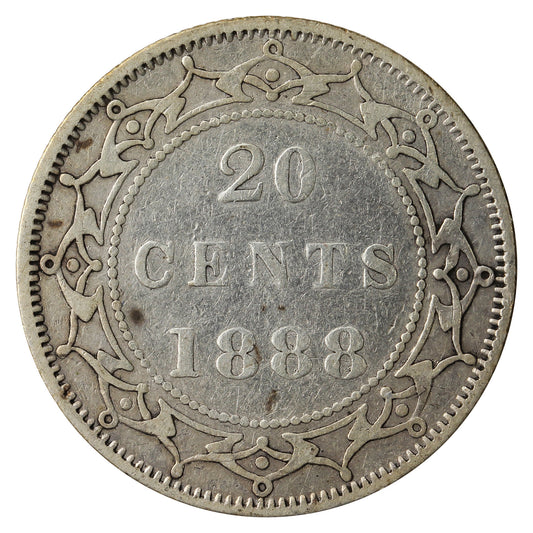 1888 Newfoundland 20-cents Fine (F-12)