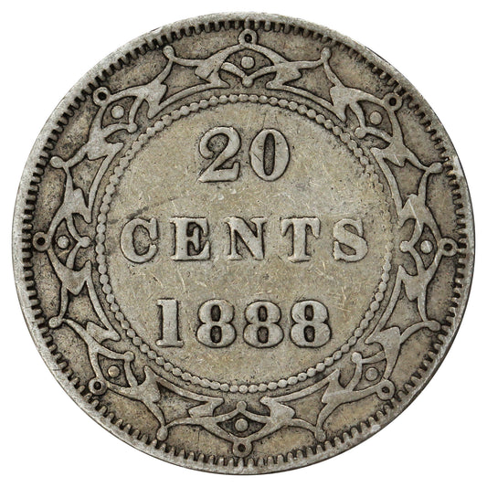 1888 Newfoundland 20-cents F-VF (F-15) $