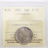 1862 New Brunswick 20-cents ICCS Certified F15