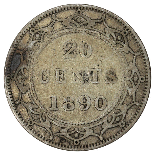 1890 Newfoundland 20-cents Fine (F-12)