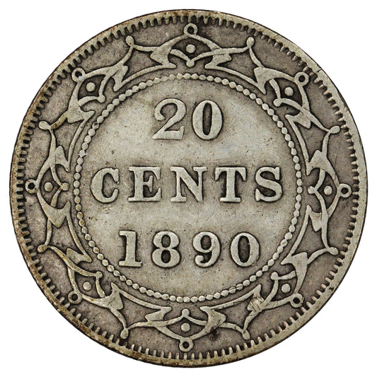 1890 Newfoundland 20-cents F-VF (F-15) $